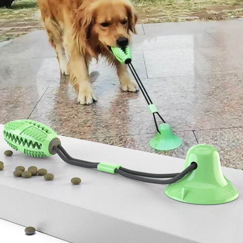 Large Dog Ball Toys Suction Cup Ropes Interactive Leaking Slow Feeder Chew Toy Toothing Clean Golden Retriever Big Pet Supplies