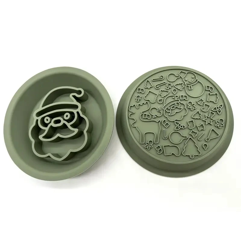 Silicone Christmas Design Pet Slow Feeding Bowl, Dog Licking Bowl With Suction Cup, Non-slip Bite Resistant Dog Placemat