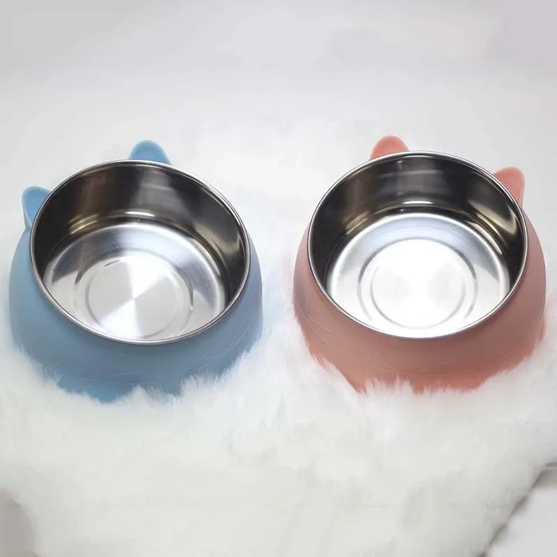 200ML Cat Dog Bowl Raised Non Slip Puppy Base Cat Food Drinking Water Feeder Tilt Safeguard Neck Pet Bowl Pets Supplies