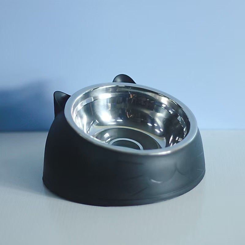 200ML Cat Dog Bowl Raised Non Slip Puppy Base Cat Food Drinking Water Feeder Tilt Safeguard Neck Pet Bowl Pets Supplies