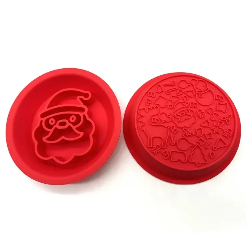 Silicone Christmas Design Pet Slow Feeding Bowl, Dog Licking Bowl With Suction Cup, Non-slip Bite Resistant Dog Placemat