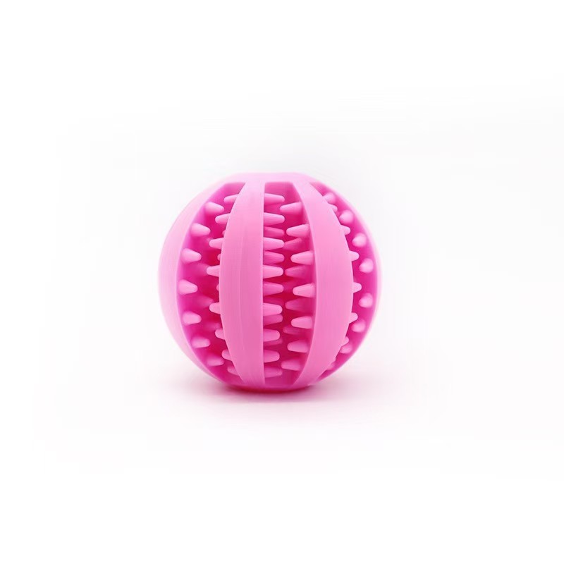 Dog Toy Ball Nontoxic Bite Resistant Toy Chew Ball for Pet Dogs Puppy Cat and Dog Pet Food Treat Feeder Chew Tooth Cleaning Ball