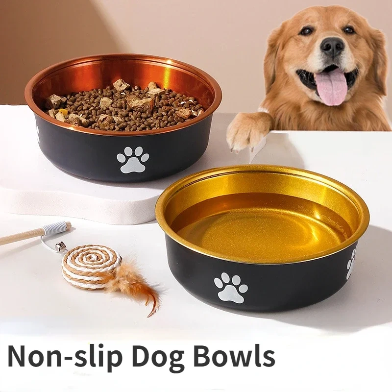 Non-slip Dog Bowls For Small Medium Large Dog Feeder Bowls And Drinkers Stainless Steel Pet Feeders Pets Dogs Accessories