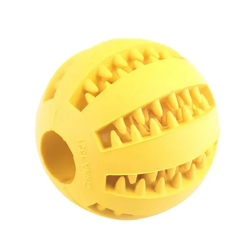 Dog Toy Ball Nontoxic Bite Resistant Toy Chew Ball for Pet Dogs Puppy Cat and Dog Pet Food Treat Feeder Chew Tooth Cleaning Ball