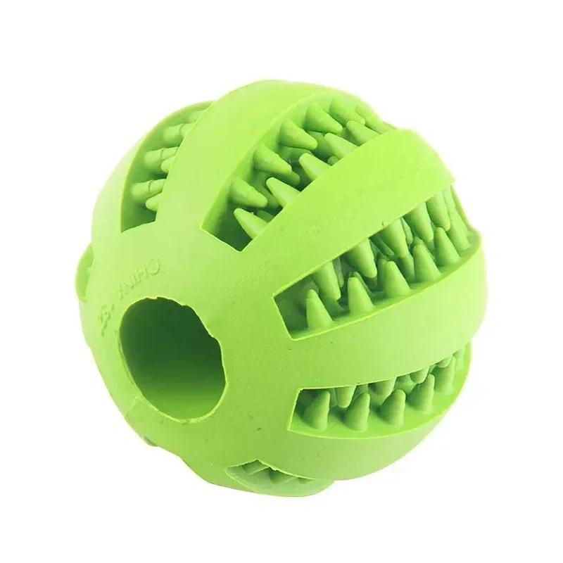 Dog Toy Ball Nontoxic Bite Resistant Toy Chew Ball for Pet Dogs Puppy Cat and Dog Pet Food Treat Feeder Chew Tooth Cleaning Ball