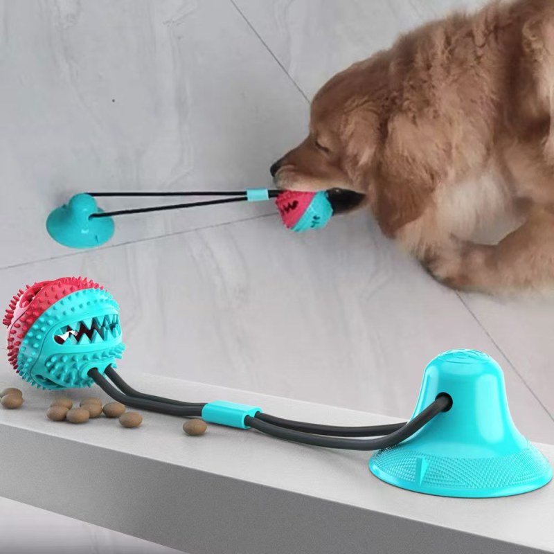 Large Dog Ball Toys Suction Cup Ropes Interactive Leaking Slow Feeder Chew Toy Toothing Clean Golden Retriever Big Pet Supplies