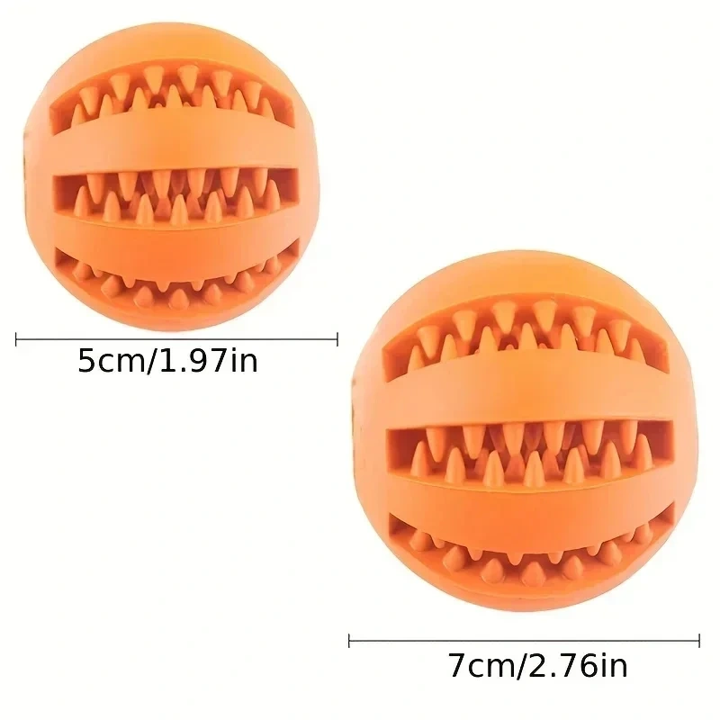 Dog Toy Ball Nontoxic Bite Resistant Toy Chew Ball for Pet Dogs Puppy Cat and Dog Pet Food Treat Feeder Chew Tooth Cleaning Ball