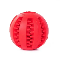 Dog Toy Ball Nontoxic Bite Resistant Toy Chew Ball for Pet Dogs Puppy Cat and Dog Pet Food Treat Feeder Chew Tooth Cleaning Ball