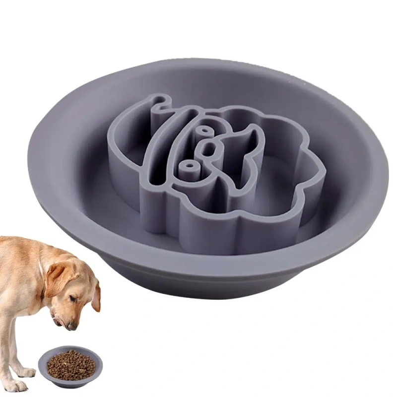 Slow Eating Dog Bowl Christmas Silicone Cat Food Dish Pet Feeding Supplies Dry And Wet Food Dog Dishes Cartoon Dog Food Bowl For