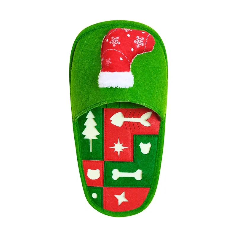 Christmas Pet Dog Shoese Mat Puzzle Plush Dog Toys for Small Medium Dog Slow Food Toys Feeding Bowl Food Dispenser Treats Pad