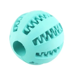 Dog Toy Ball Nontoxic Bite Resistant Toy Chew Ball for Pet Dogs Puppy Cat and Dog Pet Food Treat Feeder Chew Tooth Cleaning Ball