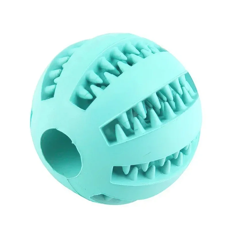 Dog Toy Ball Nontoxic Bite Resistant Toy Chew Ball for Pet Dogs Puppy Cat and Dog Pet Food Treat Feeder Chew Tooth Cleaning Ball