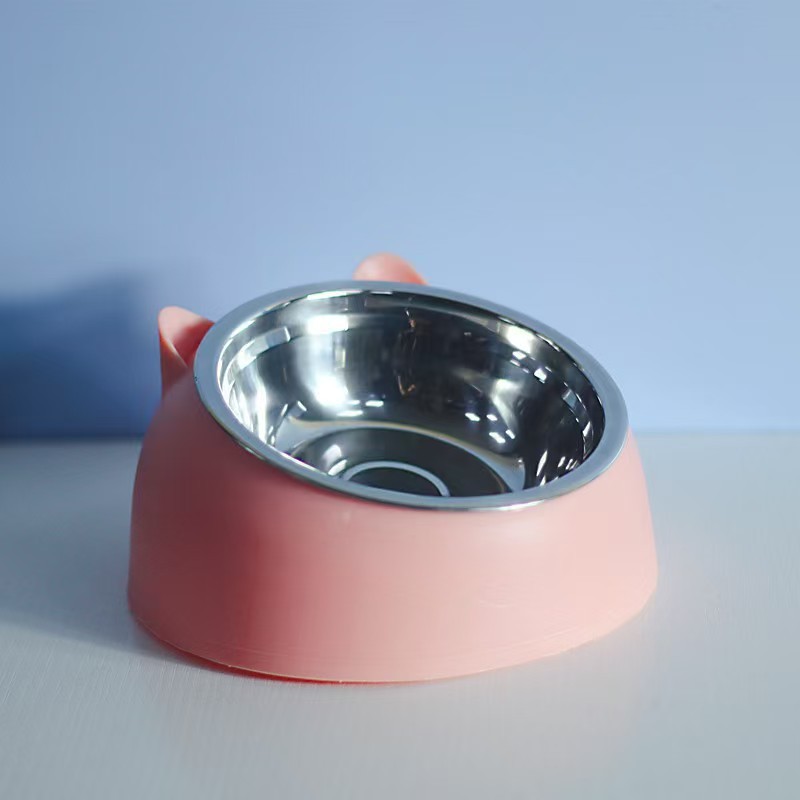 200ML Cat Dog Bowl Raised Non Slip Puppy Base Cat Food Drinking Water Feeder Tilt Safeguard Neck Pet Bowl Pets Supplies
