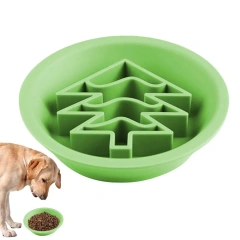 Slow Eating Dog Bowl Christmas Silicone Cat Food Dish Pet Feeding Supplies Dry And Wet Food Dog Dishes Cartoon Dog Food Bowl For