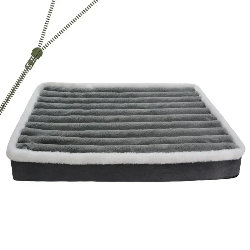 Short Plush Dog Bed with Non-slip Bottom Orthopedic Foam Dog Bed Removable Cover for Large Medium Small Dogs Machine Washable