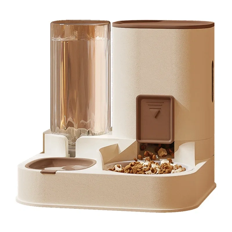 New Automatic Feeder Cat Dog Food Bowl with Water Fountain Dry Wet Separation Pet Puppy Kitten Food Storage Dispenser Container