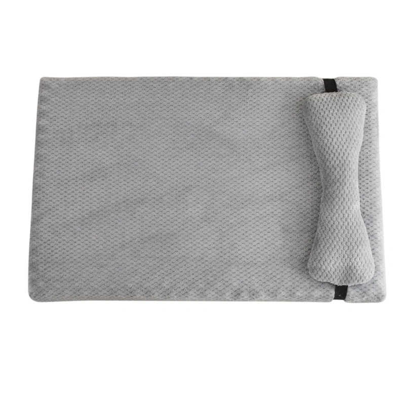 Warm Calming Dog Bed with Pillow Fluffy Plush Dog Mat for Dog with Removable Washable Cover for Large Medium Small Dogs and Cats