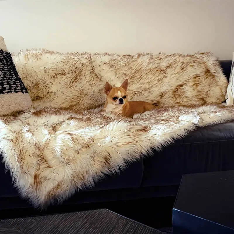 Dog Bed with Waterproof and Washable Cover Luxury Faux Fur Orthopedic Fluffy Pet Beds Memory Foam Extra Large Dog Sofa cushion
