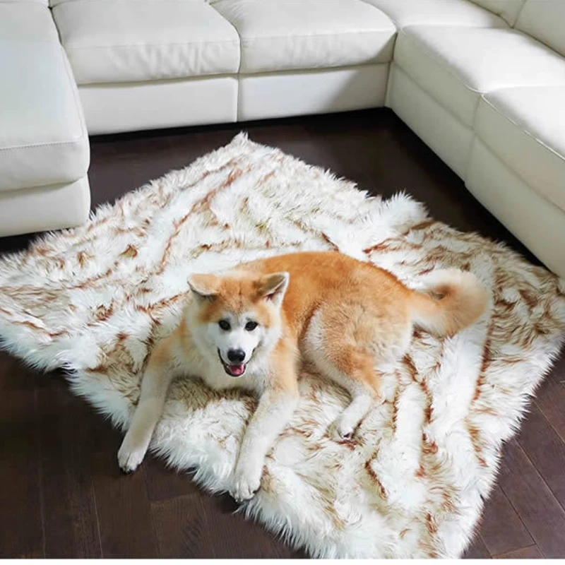 Dog Bed with Waterproof and Washable Cover Luxury Faux Fur Orthopedic Fluffy Pet Beds Memory Foam Extra Large Dog Sofa cushion