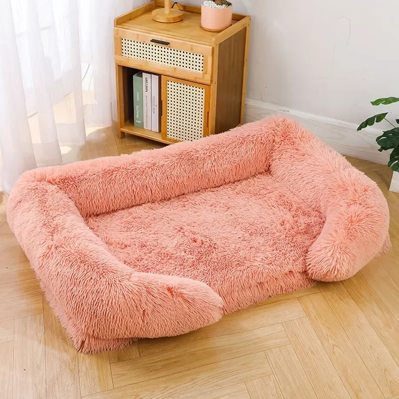 Large Dog Bed Plush Ring Cat Puppy Winter House Sleeping Mats On The Floor Sofa Cat Bed Dog Kennel Mattress Pad Pet Supplies