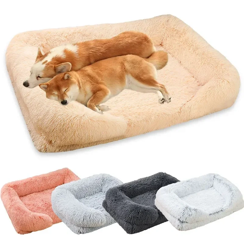 Large Dog Bed Plush Ring Cat Puppy Winter House Sleeping Mats On The Floor Sofa Cat Bed Dog Kennel Mattress Pad Pet Supplies