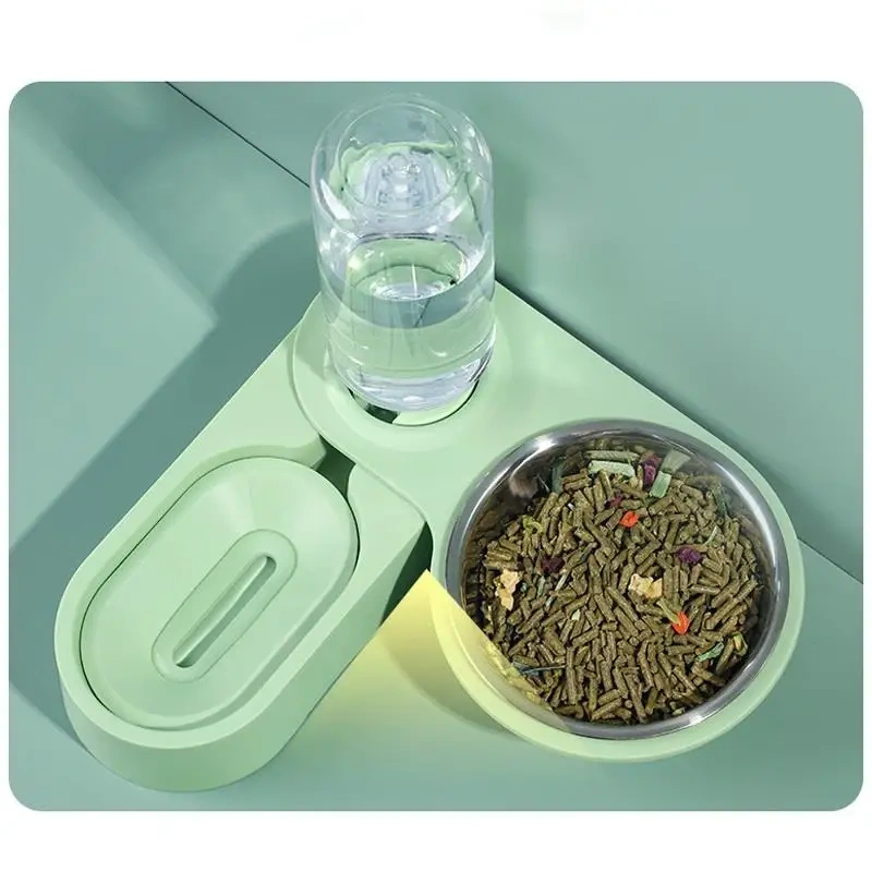 Rabbit Drinking Fountain Food Bowl Two-in-one Chinchilla Guinea Pig Automatic Water Feeding Feeder Food Box Bowl Anti-knock