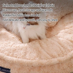 Plush Winter Warm Pet Bed Thickened Pillow Pad Dog Sleeping Bed For Small Dogs Round Dog Kennel Removable Cushions Sofa Beds