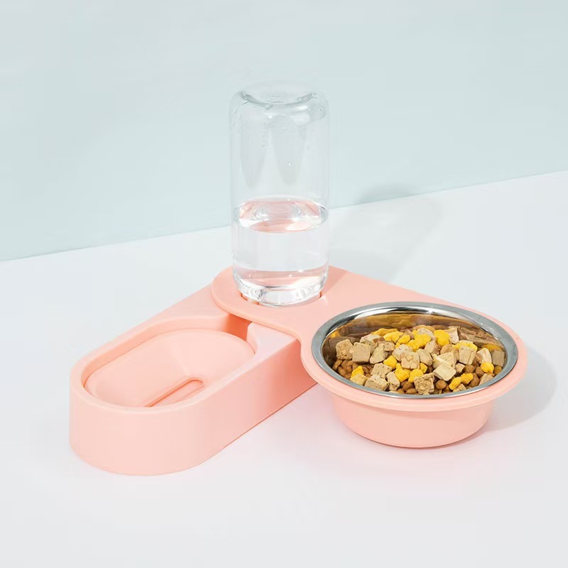 Rabbit Drinking Fountain Food Bowl Two-in-one Chinchilla Guinea Pig Automatic Water Feeding Feeder Food Box Bowl Anti-knock