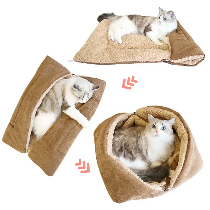 3In1 Pet Beds Cat Mats Blankets Cat Accessories Small Dog Beds Nest Multifunctional Foldable Pet Beds Supplies Puppy Cat Sleep