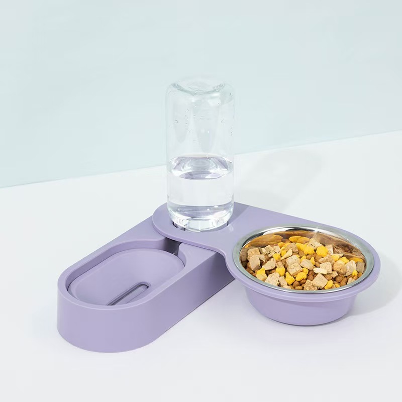 Rabbit Drinking Fountain Food Bowl Two-in-one Chinchilla Guinea Pig Automatic Water Feeding Feeder Food Box Bowl Anti-knock