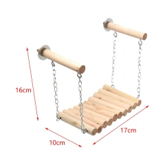 Bird Parrot Ladder Perch Hanging Cage Perch Chewing Parakeet Climbing Toy Wood Ladder for Medium Small Bird