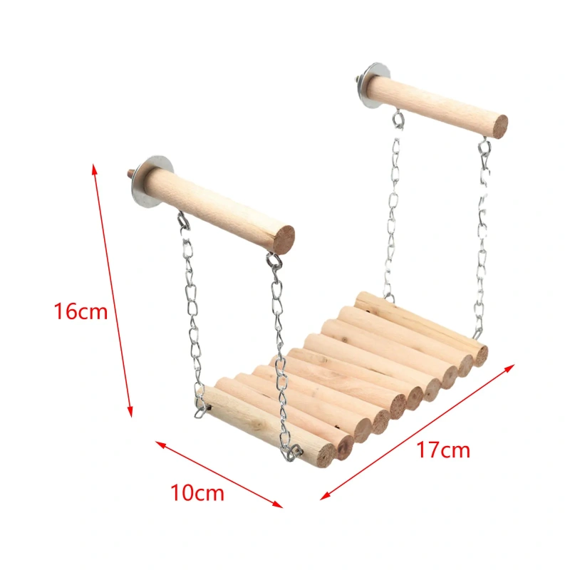 Bird Parrot Ladder Perch Hanging Cage Perch Chewing Parakeet Climbing Toy Wood Ladder for Medium Small Bird