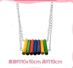 Bird Parrot Ladder Perch Hanging Cage Perch Chewing Parakeet Climbing Toy Wood Ladder for Medium Small Bird