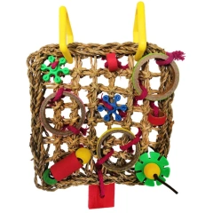 Colorful Hanging Parrot Bird Molar Toy Articles Parrot Bite Pet Bird Toy for Parrot Training Bird Swing Biting Toy