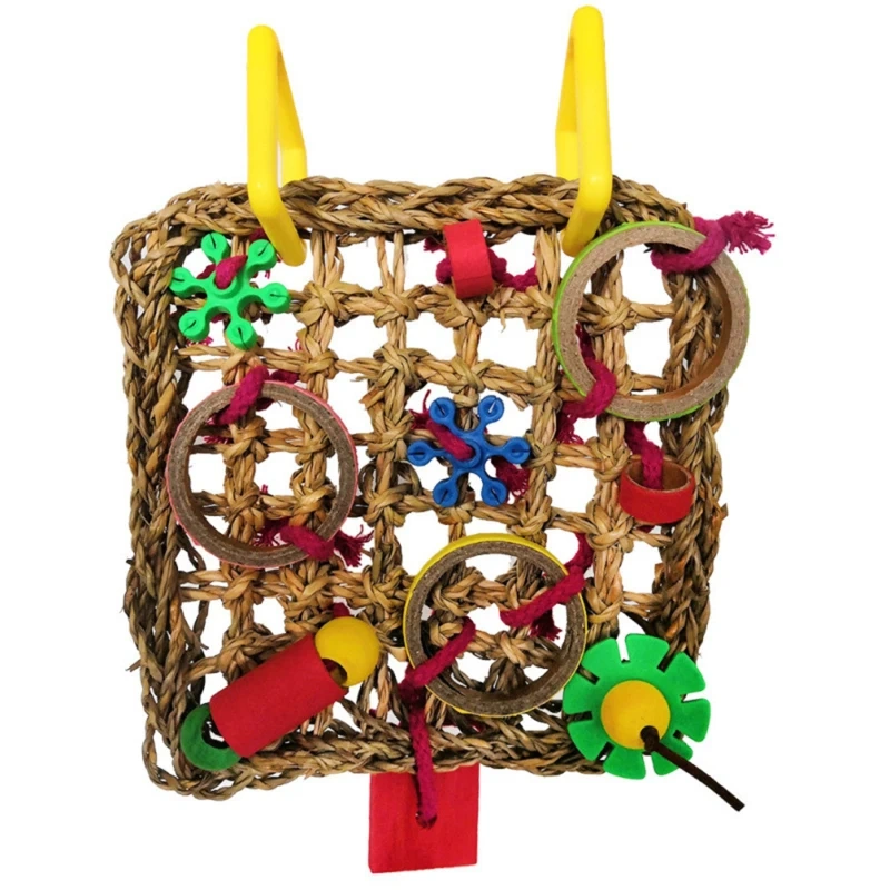 Colorful Hanging Parrot Bird Molar Toy Articles Parrot Bite Pet Bird Toy for Parrot Training Bird Swing Biting Toy