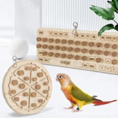 Parrot Chewing Toys Natural Wooden Parrots Block Cork Puzzle Toy Hanging Small Birds Playing Tearing Toy Bird Accessories