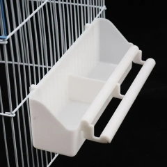 Bird Feeder Bird Food Double Plastic Seed Water Feeder Dispenser Standing Frame Food Feeder Cup for Parrots Bird Cage Bowl