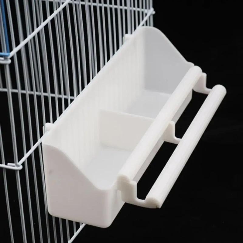 Bird Feeder Bird Food Double Plastic Seed Water Feeder Dispenser Standing Frame Food Feeder Cup for Parrots Bird Cage Bowl