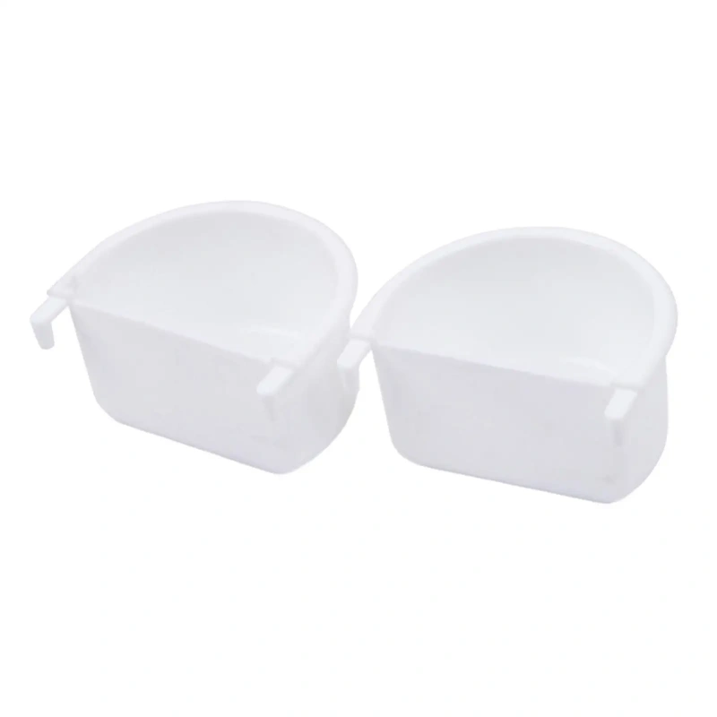 2 Pieces Bird Food Feeding Dish Easy to Install Bird Cage Feeder Bowl for Small Animals Budgie Parrot Parakeets Lovebirds
