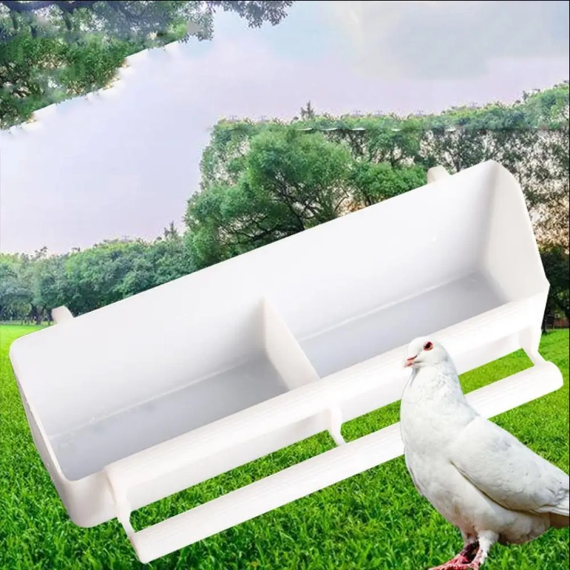 Bird Feeder Bird Food Double Plastic Seed Water Feeder Dispenser Standing Frame Food Feeder Cup for Parrots Bird Cage Bowl