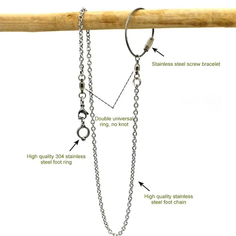 Parrot Stainless Steel Foot Ring Chain Opening Activity Ring Nyasa Cockatiel Cockatoo Sun Conure Monk Parakeet Stand Anklet