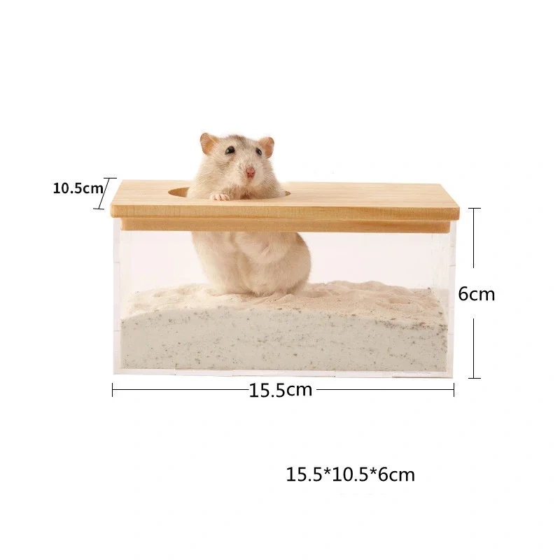 Hamster Bathroom House Sandbox Full Transparent Urine Sand Basin Golden Bear Supplies Sand Bath Container Small Pet Bathroom