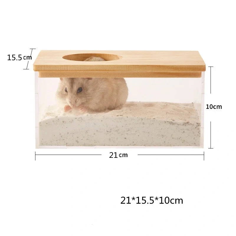Hamster Bathroom House Sandbox Full Transparent Urine Sand Basin Golden Bear Supplies Sand Bath Container Small Pet Bathroom
