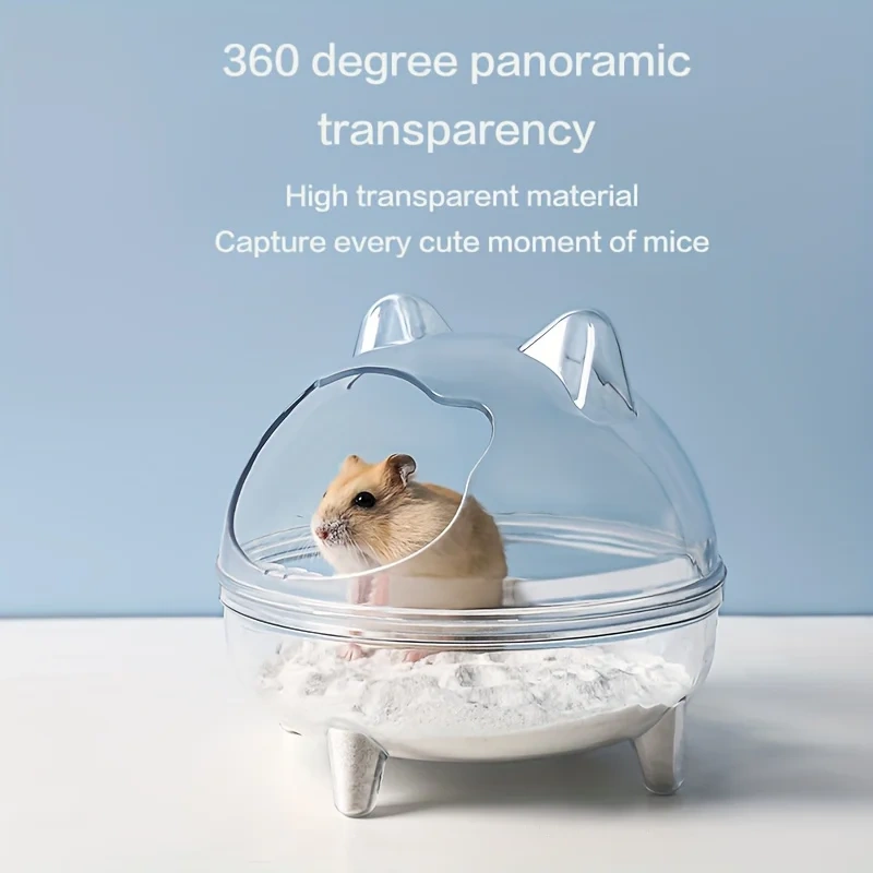 Hamster Sand Bath Small Animal Toilet Bathroom Large Space Transparent Shower Room Hamster Sand Bath Container Cage Accessories