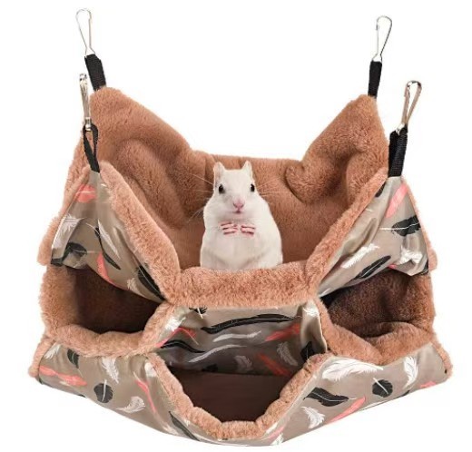 Hammock For Rats Double Thick Plush Warm Bed For Hamster House Nest Sleeping Bag Hanging Tree Beds Guinea Pig Hamster Cage