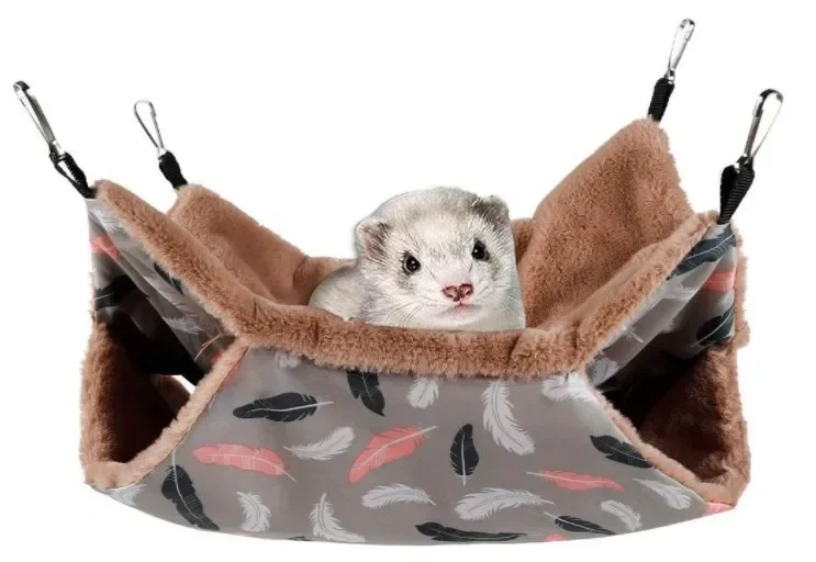 Hammock For Rats Double Thick Plush Warm Bed For Hamster House Nest Sleeping Bag Hanging Tree Beds Guinea Pig Hamster Cage