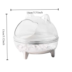 Hamster Sand Bath Small Animal Toilet Bathroom Large Space Transparent Shower Room Hamster Sand Bath Container Cage Accessories
