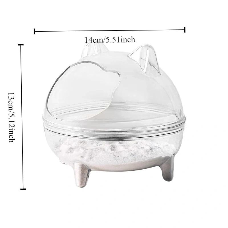 Hamster Sand Bath Small Animal Toilet Bathroom Large Space Transparent Shower Room Hamster Sand Bath Container Cage Accessories