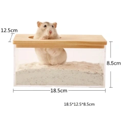 Hamster Bathroom House Sandbox Full Transparent Urine Sand Basin Golden Bear Supplies Sand Bath Container Small Pet Bathroom