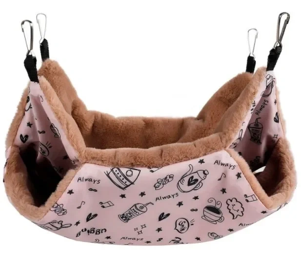Hammock For Rats Double Thick Plush Warm Bed For Hamster House Nest Sleeping Bag Hanging Tree Beds Guinea Pig Hamster Cage
